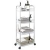 vidaXL Storage Trolley 4-Tier Transparent 14.6x11.0x37.4" Acrylic