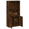 vidaXL Bookcase Smoked Oak Engineered Wood Compact Bookcase