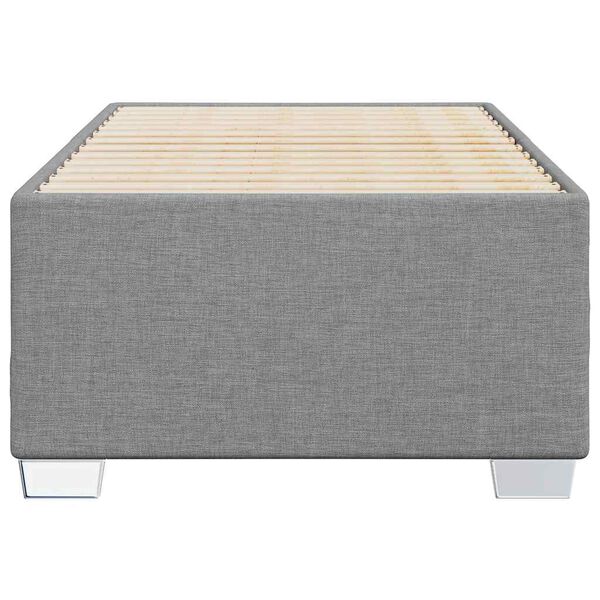 vidaXL Bed Frame Light grey 100% polyester, plywood, engineered wood