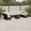 vidaXL Garden Sofa Set Black, Cream White