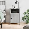 vidaXL Bedside Cabinet Grey Sonoma Engineered wood, Iron Standard