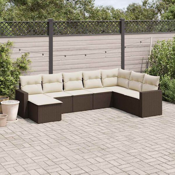 vidaXL Garden Sofa Set Brown