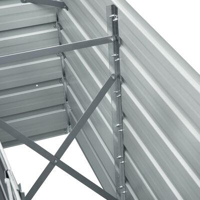vidaXL Garden Raised Bed Galvanized Steel 94.5"x15.7"x30.3" Gray