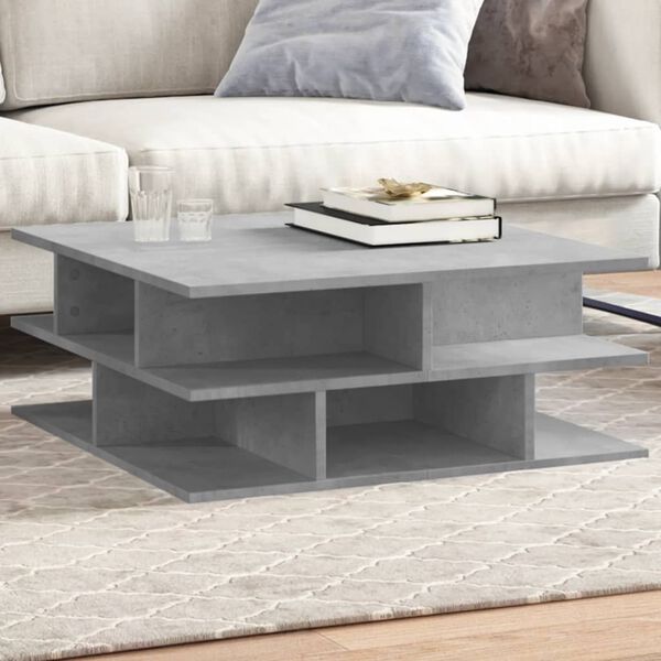 vidaXL Coffee Table Concrete gray Engineered wood Medium Coffee Table
