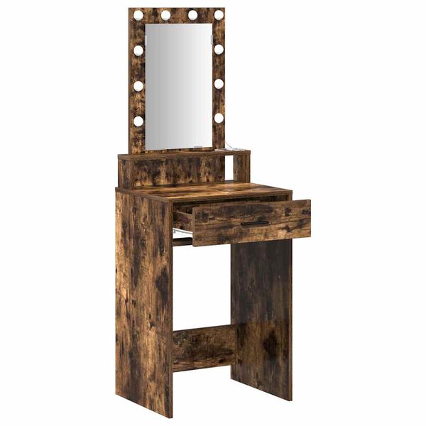 vidaXL Dressing Table Brown 19.69 x 16.14 x 55.12 in Engineered Wood