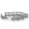 vidaXL Garden Lounge Set Grey Solid pinewood Medium Modular