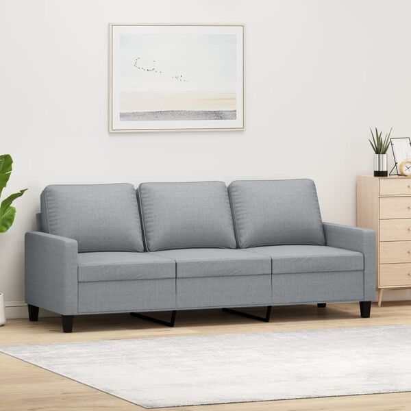 vidaXL 3-seater Sofa Light grey Fabric (100% polyester), metal, textilene