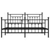 vidaXL Bed Frame Black Steel 63 x 79 in Bed Frame Rectangular