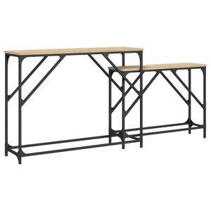 vidaXL Nesting Console Table Sonoma Oak Engineered Wood, Metal Medium