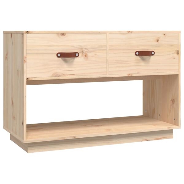 vidaXL TV Cabinet Natural wood look Solid pine wood 35.4x15.7x23.6 in