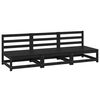 vidaXL Middle Sofa Black Solid Pinewood Medium Modular Outdoor Sofa
