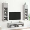 vidaXL 6 Piece TV Wall Units with LED Concrete Gray Engineered Wood