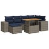 vidaXL 7 Piece Patio Sofa Set with Cushions Gray Poly Rattan