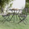 vidaXL Garden Dining Set Anthracite Expanded metal mesh Medium Foldable