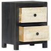 vidaXL Bedside Cabinet Grey and natural Solid mango wood, MDF