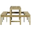 vidaXL Picnic Table Natural wood Treated pine wood Large Durable