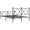 vidaXL Bed Frame Black Steel Small Double Rectangular Traditional