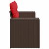 vidaXL Patio Sofa with Cushions 2-Seater Brown Poly Rattan
