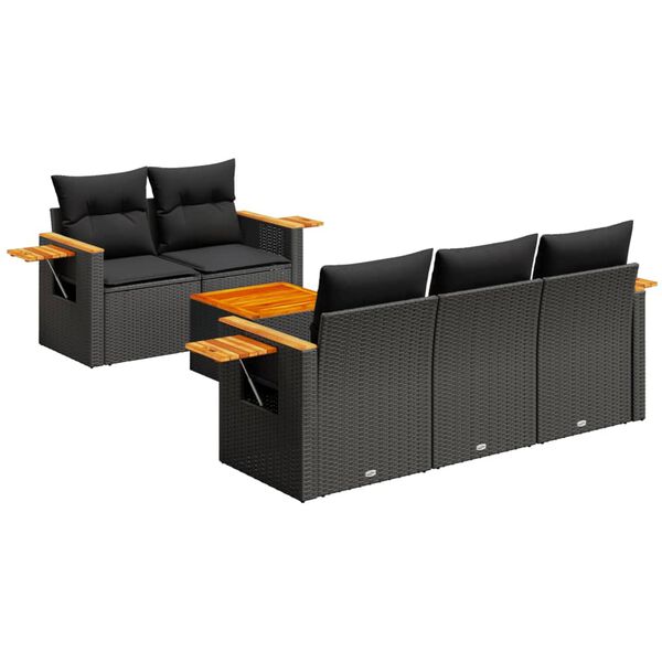 vidaXL Garden Sofa Set Black