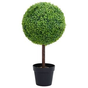 vidaXL Artificial Plant Mixed Green Polyethylene and Solid Eucalyptus Wood