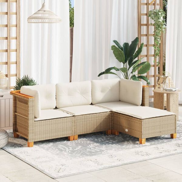vidaXL Garden Sofa Set Beige