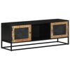 vidaXL TV Cabinet Black Solid Mango Wood Medium TV Cabinet Rectangular