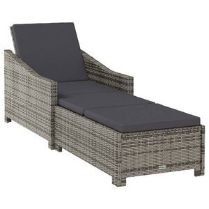 vidaXL Sun Lounger Dark Grey, Grey