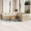 vidaXL Garden Sofa Set Beige PE Rattan Large Modular Garden Sofa Set