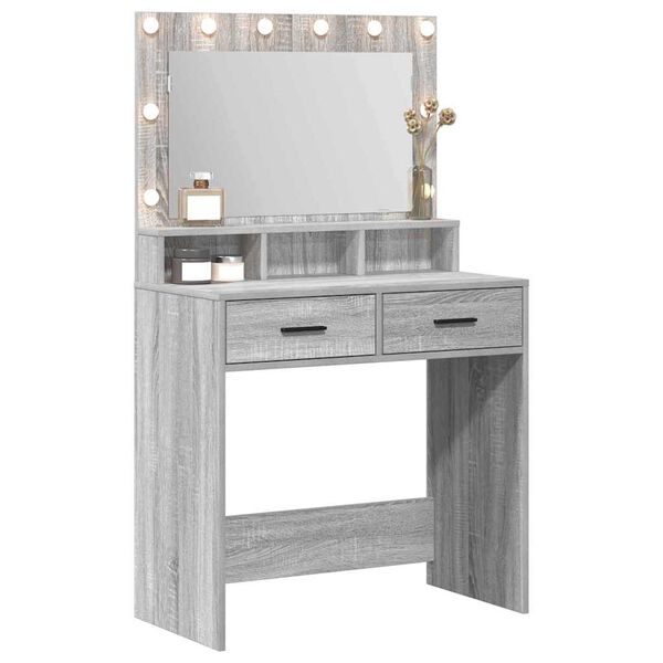 vidaXL Dressing Table Grey Sonoma 79 x 41 x 135 cm Engineered Wood