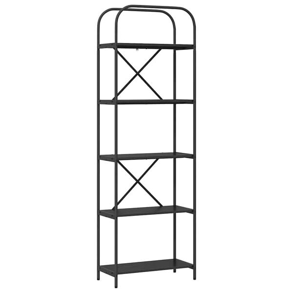 vidaXL Bookshelf Black Oak 23.62 x 11.81 x 72.05 in Engineered wood