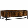 vidaXL Coffee Table Smoked Oak Engineered Wood and Metal Low Profile