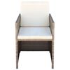 vidaXL Outdoor Dining Chair Set of 2 Beige Poly Rattan, Steel, Polyester