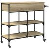 vidaXL Kitchen Trolley Sonoma Oak 41.3"x16.5"x37.4" Engineered Wood