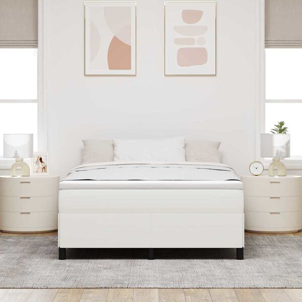vidaXL Bed Frame Cream 55.1" x 78.7" Corduroy fabric