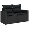 vidaXL Garden Sofa Set Height-Adjustable 9 pcs Black poly rattan
