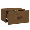 vidaXL Wall-mounted Bedside Cabinet Honey brown Solid pinewood Medium