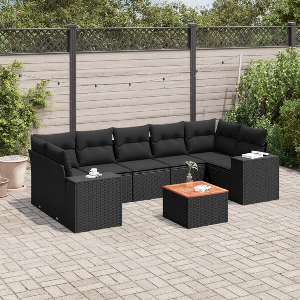 vidaXL Garden Sofa Set Black
