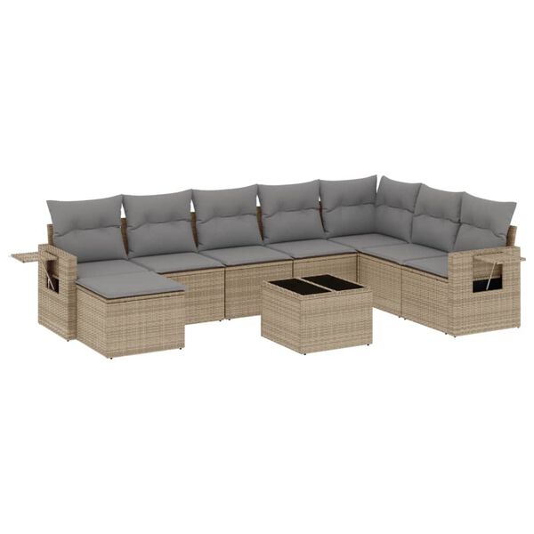 vidaXL Garden Sofa Set Beige; Light Grey