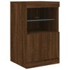 vidaXL Sideboard Brown Oak Engineered Wood, Glass Medium Sideboard