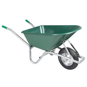 vidaXL Wheelbarrow Green Galvanized Steel and Plastic Large
