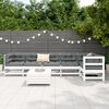 vidaXL Garden Sofa Set White Solid Pine Wood Large Modular
