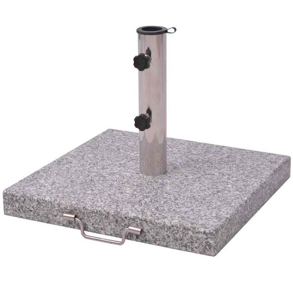 vidaXL Umbrella Stand Grey Polished granite and stainless steel 17.7 in