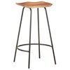 vidaXL Bar Stool Set of 4 natural wood and black