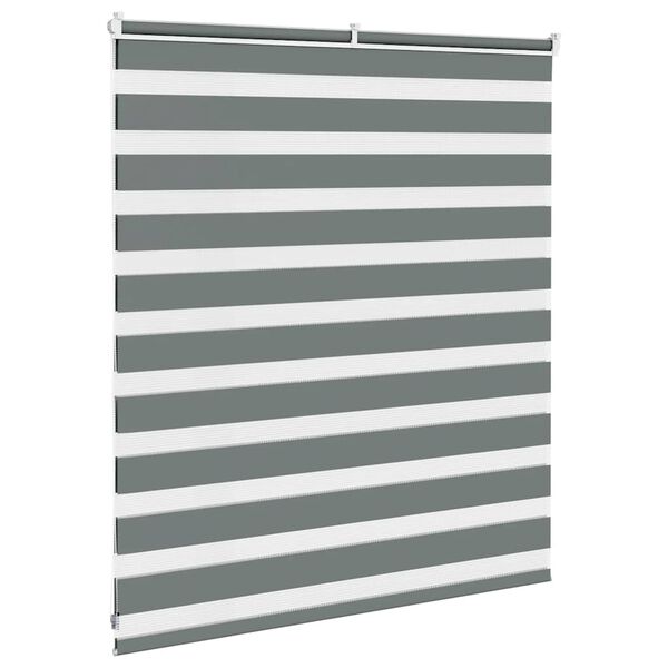 vidaXL Zebra Blind Dark grey 100% Polyester, Aluminum top rail