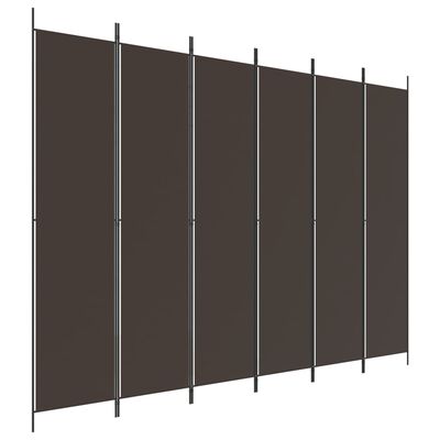 vidaXL 6-Panel Room Divider Brown 118.1"x86.6" Fabric