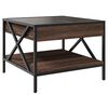vidaXL Coffee Table Brown Oak Engineered Wood, Glass, Metal Medium