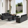 vidaXL Garden Sofa Set with Cushion 9 pcs Black Synthetic: Poly Rattan