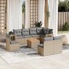 vidaXL Garden Sofa Set Beige PE Rattan Large Modular Garden Sofa Set