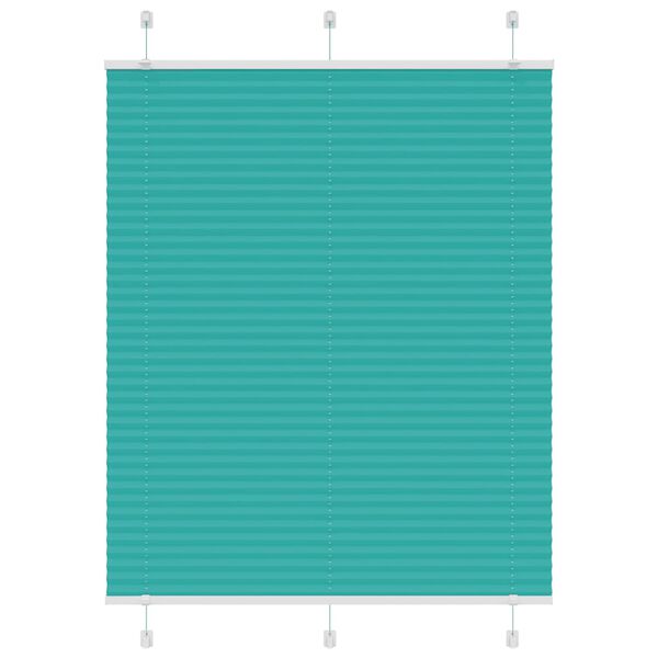 vidaXL Pleated Blind Petrol green 100% Polyester 43.3 x 39.4 in Modern