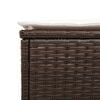 vidaXL Sun Lounger Set Brown PE rattan, powder-coated steel, polyester, foam